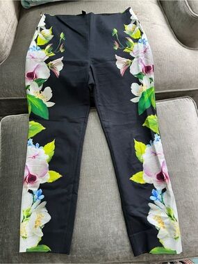 Ted Baker London Galla Floral Side Zip Ankle Trousers Pants Size 2 (US 6)